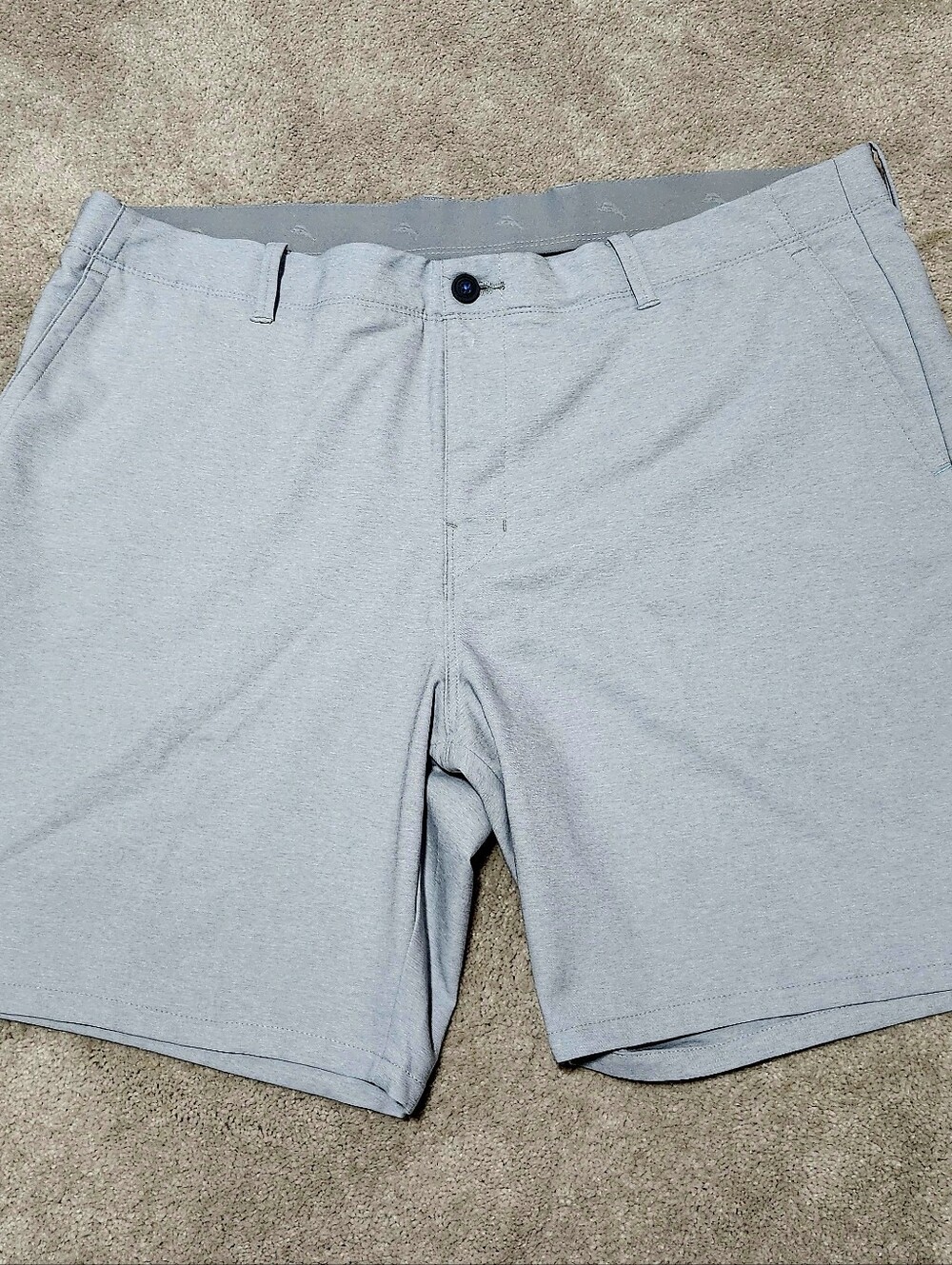Tommy Bahama Boracay Shorts Mens 42 Grey Heathered Performance Golf Flat Front